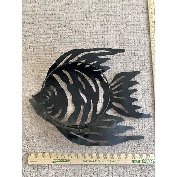 Large Metal Fish Sculpture From Cabo. With Candle Holder. Hanging - Picture 9 of 16